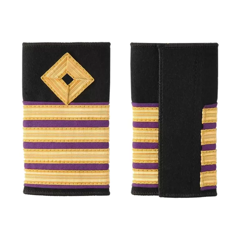 Merchant Marine Navy Epaulette 1-4 bar gold epaulete Bullion Braid Captain Chief officer shoulder Shipping epaulettes