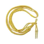 Gold Mylar Rope Aiguillette metal clip for Army Military Christmas uniform ornament Costume college