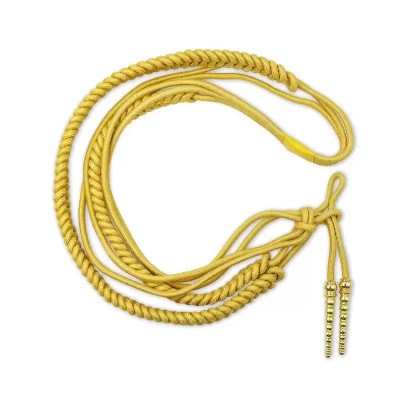 Gold Mylar Rope Aiguillette metal clip for Army Military Christmas uniform ornament Costume college