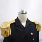 Gold Bullion Shoulder Epaulette With Fringe Embroidered Tassel Shoulder Board For Navy Army Military Uniform