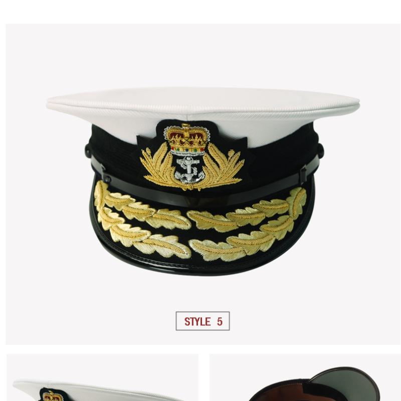 British big-brimmed hats, handmade tinsel gold embroidered hats, film and television props military fan collections